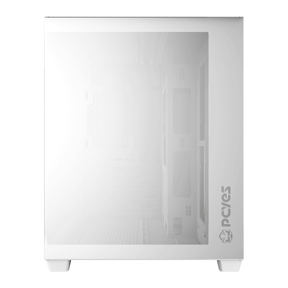 Gabinete Gamer PCYES Forcefield V2 White Ghost Vidro Temperado em destaque