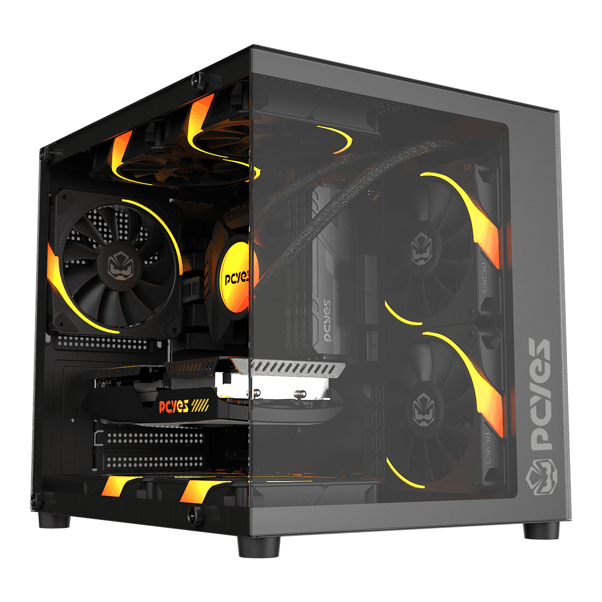 Gabinete Gamer Forcefield Mini Black Vulcan PCYes