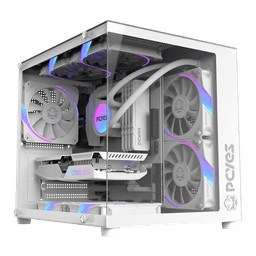 Gabinete Gamer PCYES Forcefield Mini White Ghost Vidro Temperado 1