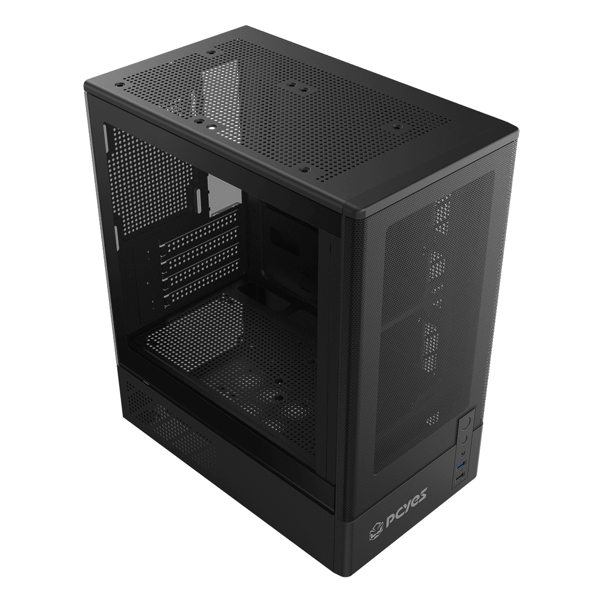 Gabinete Gamer Mid Tower Kauri Black Vulcan PCYes detalhe