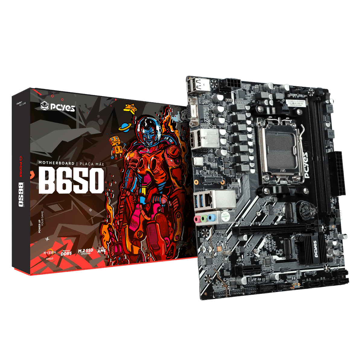 Placa Mãe PCYES B650 AM5 DDR5 M.2 NVMe USB-C PCYB650-RZ996