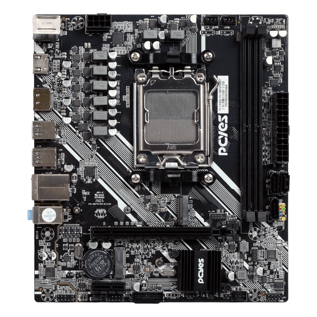Placa Mãe PCYES A620 AM5 DDR5 M.2 NVMe USB-C PCYA620-RZ964 detalhe