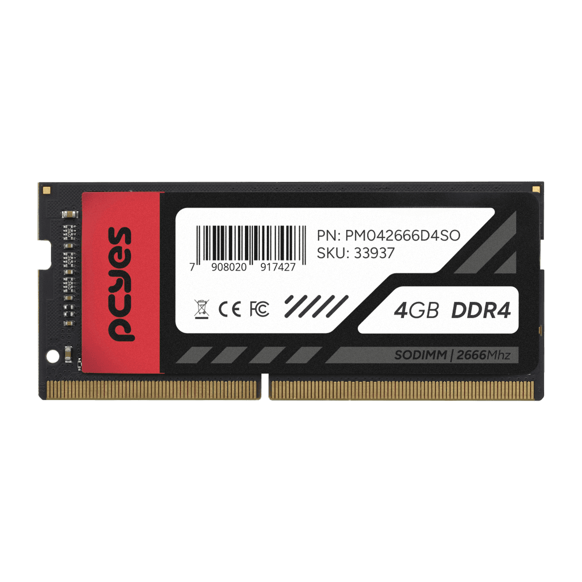 Memoria PCYES RAM DDR4 SO-DIMM 4GB 2666MHz CL19 PM042666D4SO detalhe