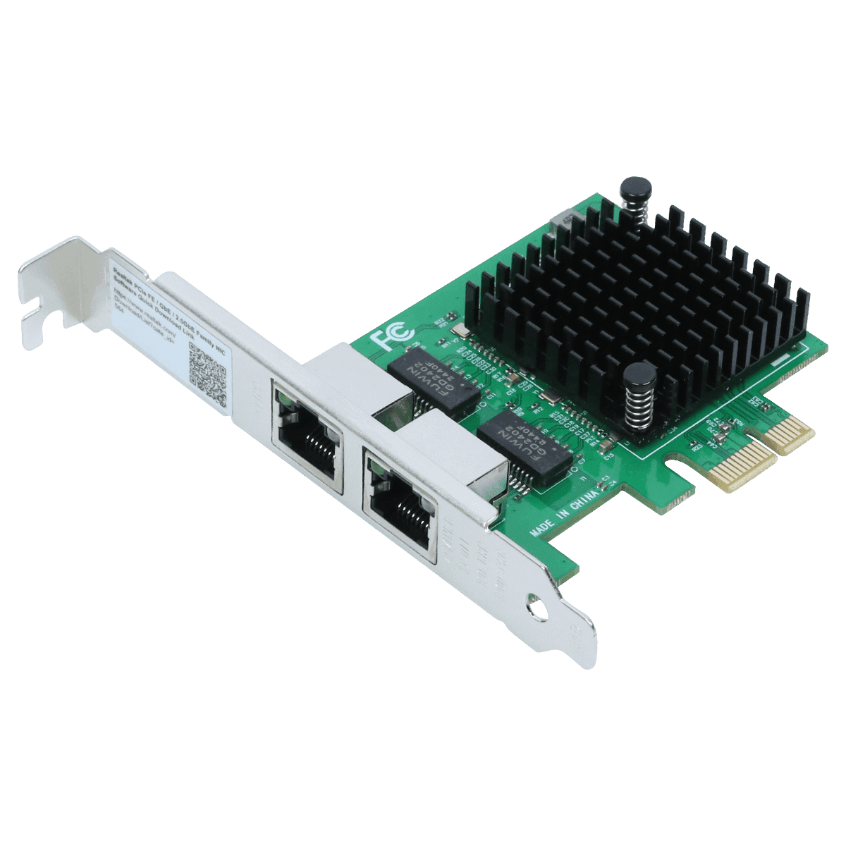 Placa de Rede PCYES 2.5G Dual Port RJ45 Chipset Intel PCI-E X1 LC2500-2PIT