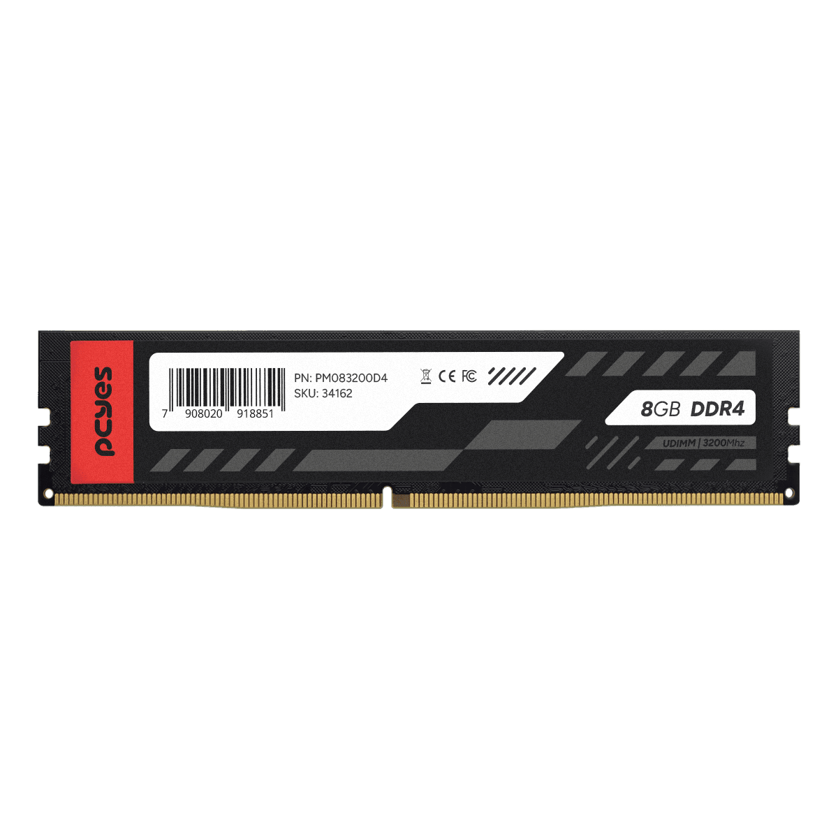 Memória RAM PCYES DDR4 UDIMM 8GB 3200MHz CL16 PM083200D4 detalhe