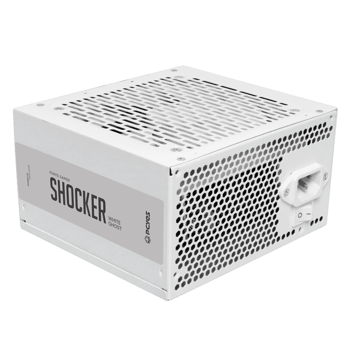 Fonte PCYES Gamer 500W 80 Plus White Shocker White Ghost PFC Ativo PF500SHWG em destaque