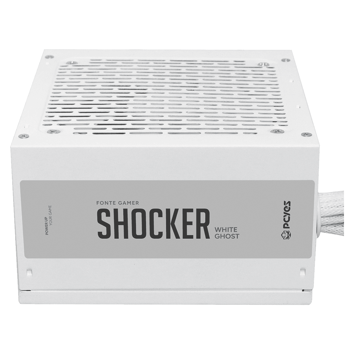 Fonte PCYES Gamer 500W 80 Plus White Shocker PFC Ativo PF500SHW detalhe