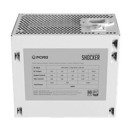 Fonte PCYES Gamer 500W 80 Plus White Shocker PFC Ativo PF500SHW 5