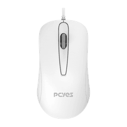 Mouse PCYES USB Comfort Silent Click Branco 1000 DPI Cabo 2 Metros PMCBR 1