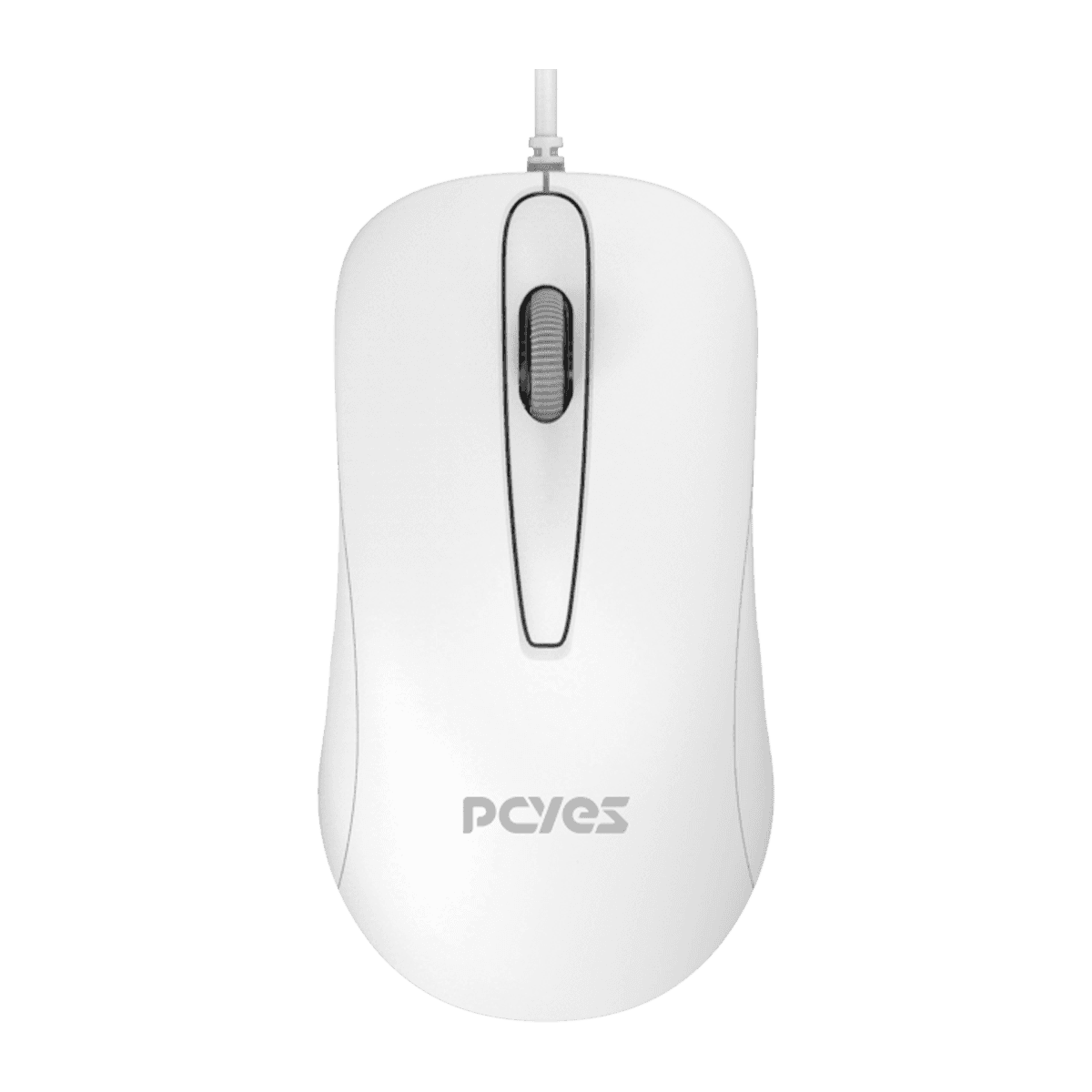 Mouse PCYES USB Comfort Silent Click Branco 1000 DPI Cabo 2 Metros PMCBR