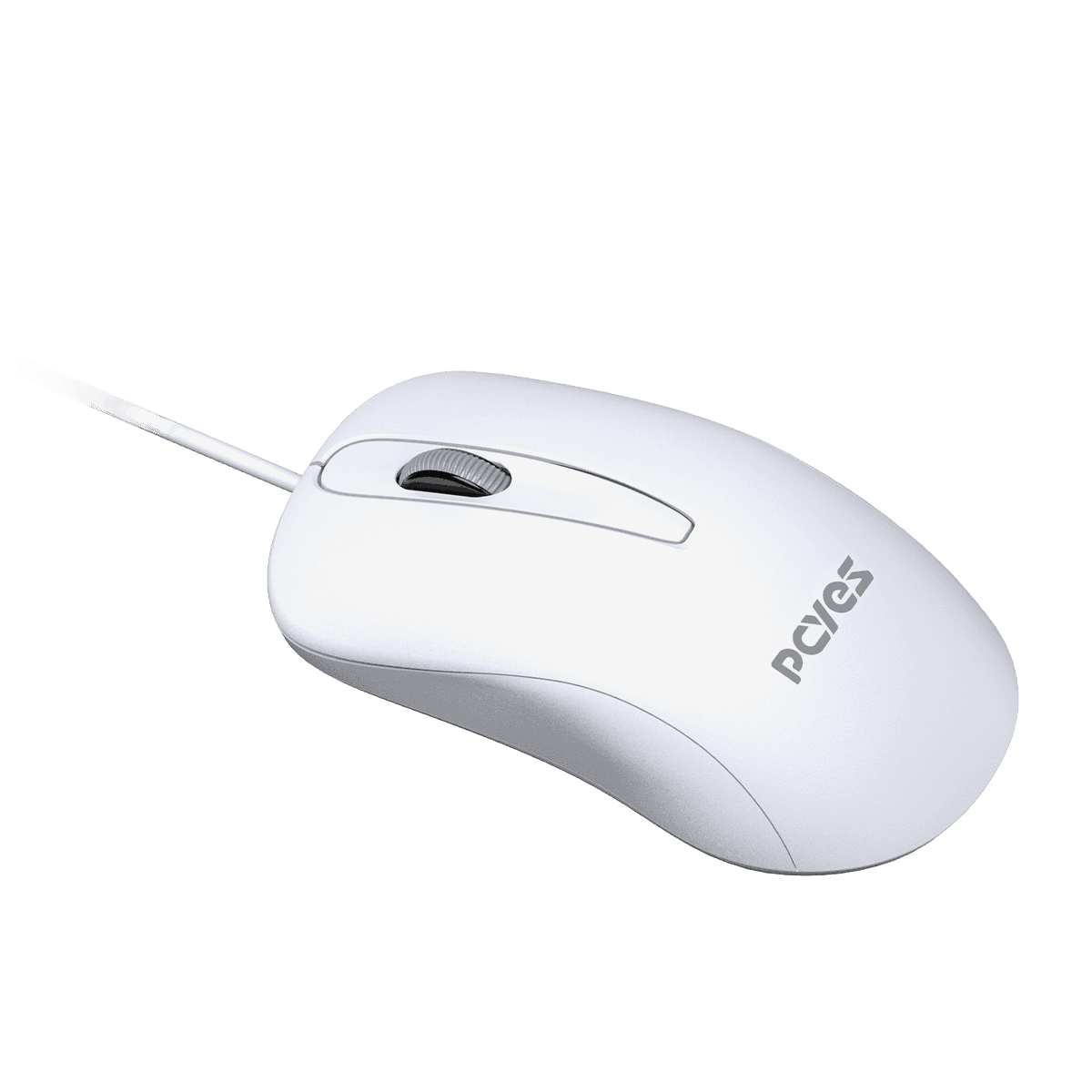 Mouse PCYES USB Comfort Silent Click Branco 1000 DPI Cabo 2 Metros PMCBR em destaque
