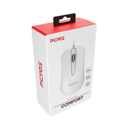 Mouse PCYES USB Comfort Silent Click Branco 1000 DPI Cabo 2 Metros PMCBR 4