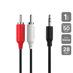 Cabo Áudio 2 RCA para P2 3.5mm PCYES 1M Estéreo P2R35-1 1