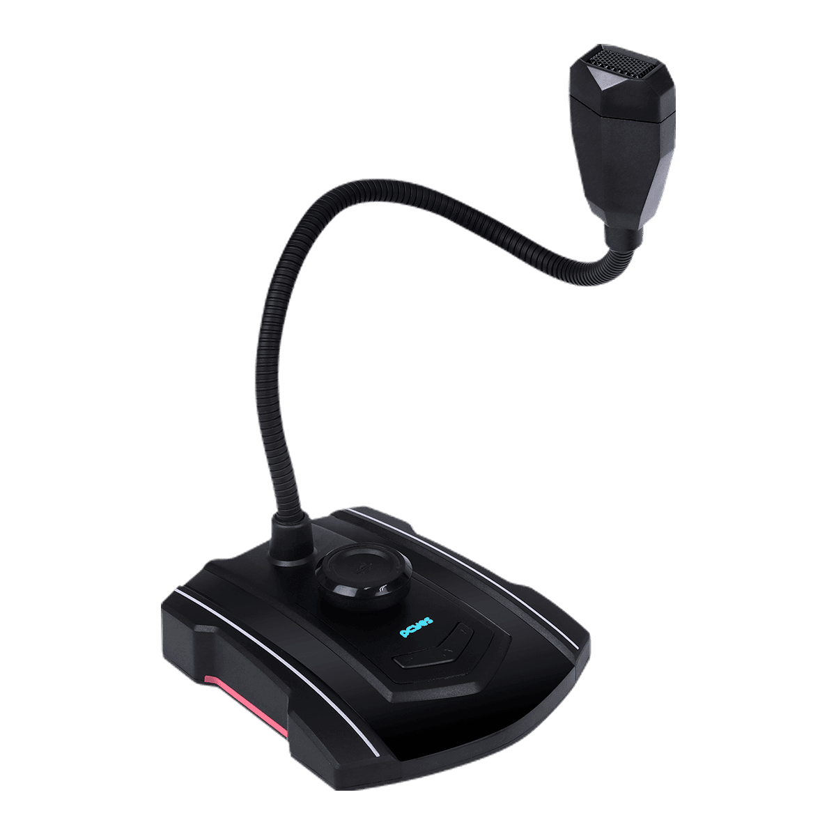 Microfone PCYES Gamer USB VOX SH-01U Omnidirecional com Controle de Volume e Mute em destaque