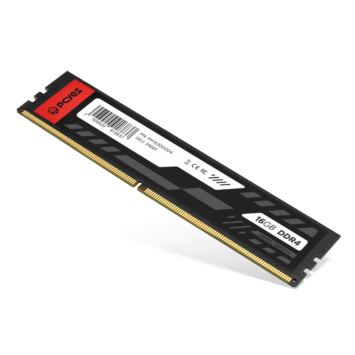 Memória PCYES UDIMM 16GB DDR4 3200MHz Desktop CL16 1.35V PM163200D4