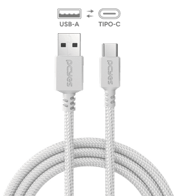 Cabo PCYES USB 2.0 USB A para USB Tipo-C Branco 3m Nylon CBPY03BN 2