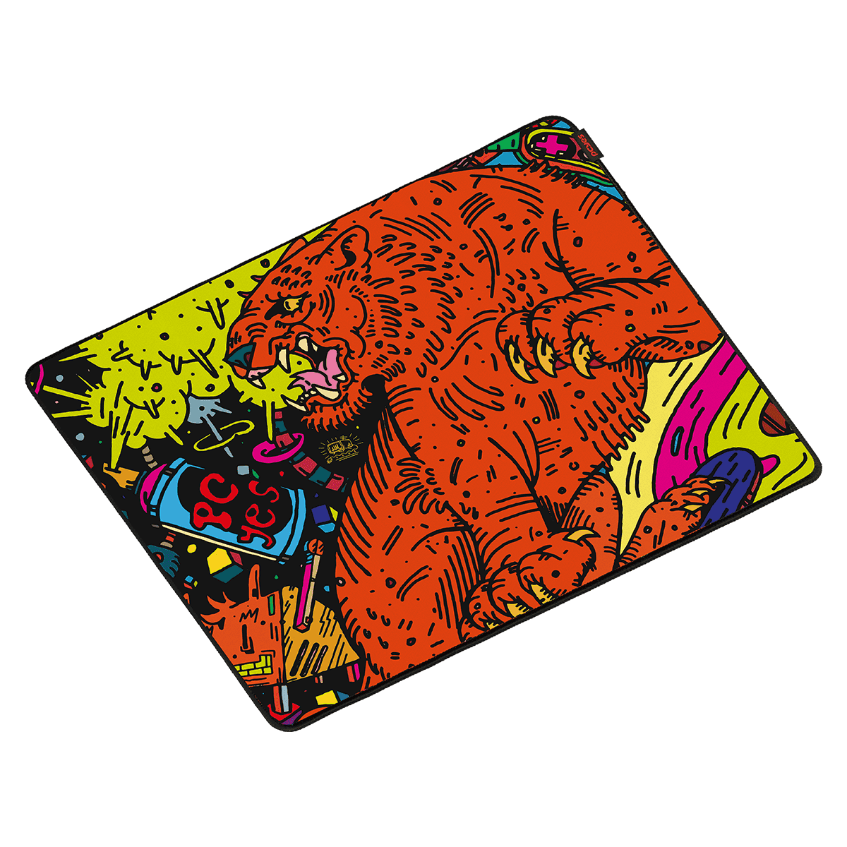 Mouse Pad Tiger Medium PCYES 500x400mm Speed Base Antiderrapante PMT50X40 em destaque