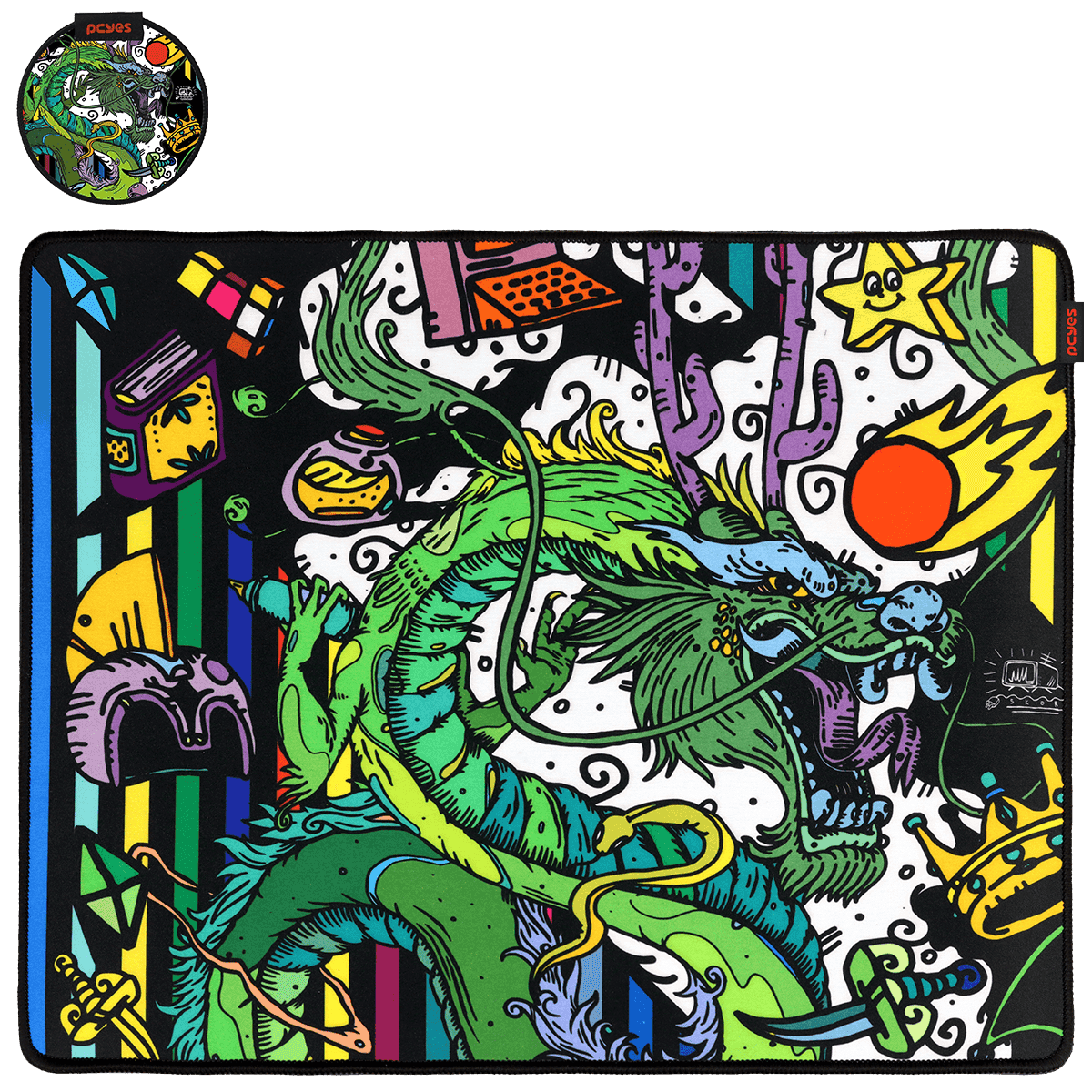 Mouse Pad Ancient Dragon Medium PCYES 500x400mm Speed Base Antiderrapante PMA50X40