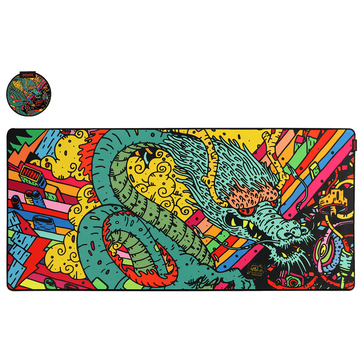 Mouse Pad Dragon Extended PCYES 900x420mm Speed Base Antiderrapante PMD90X42
