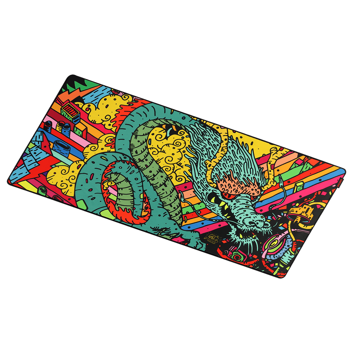 Mouse Pad Dragon Extended PCYES 900x420mm Speed Base Antiderrapante PMD90X42 detalhe