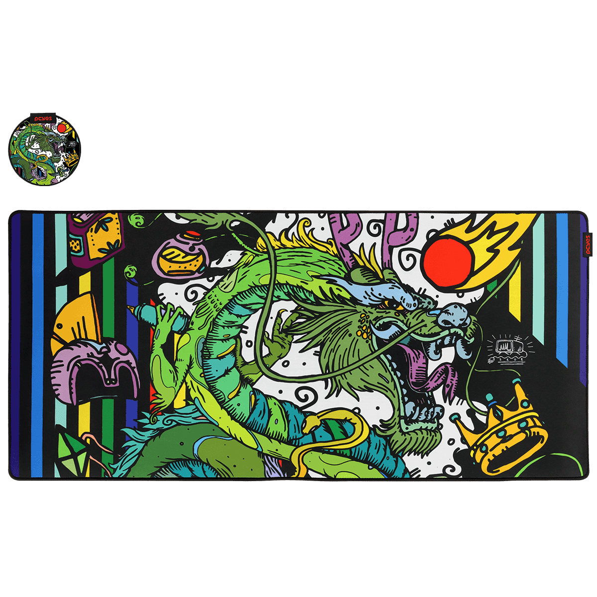 Mouse Pad Ancient Dragon Extended PCYES 900x420mm Speed Base Antiderrapante PMA90X42